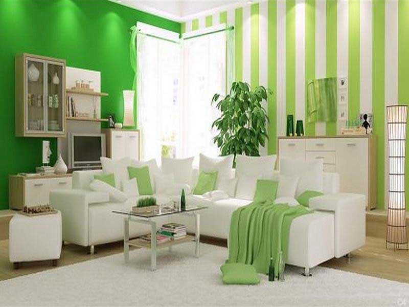 Warna-Cat-Ruang-Tamu-Hijau-Minimalis-dan-Sofa-Putih-Minimalis